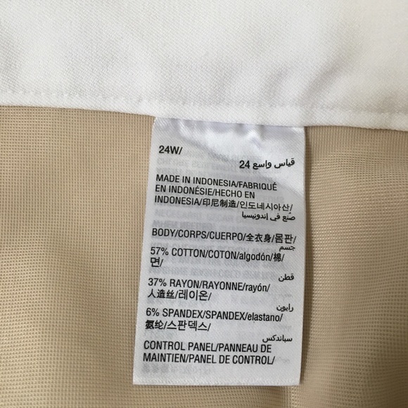 Alfani Tummy Control White Pants Plus size slim leg high rise - Picture 4 of 12